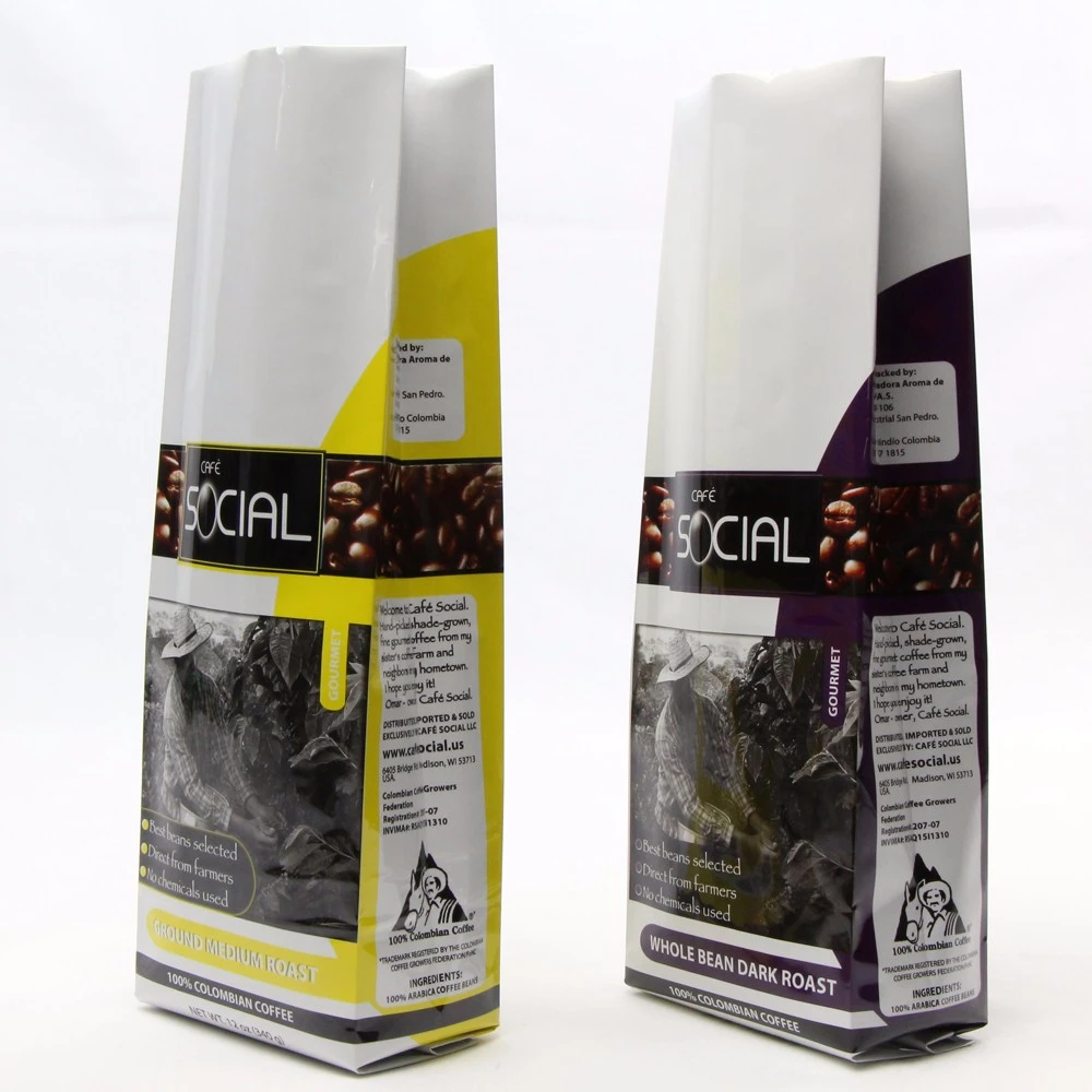 Alumīnija folijas puse Gusset kafijas iepakojuma maisiņš Aluminum Foil Side Gusset Coffee Packaging Bag