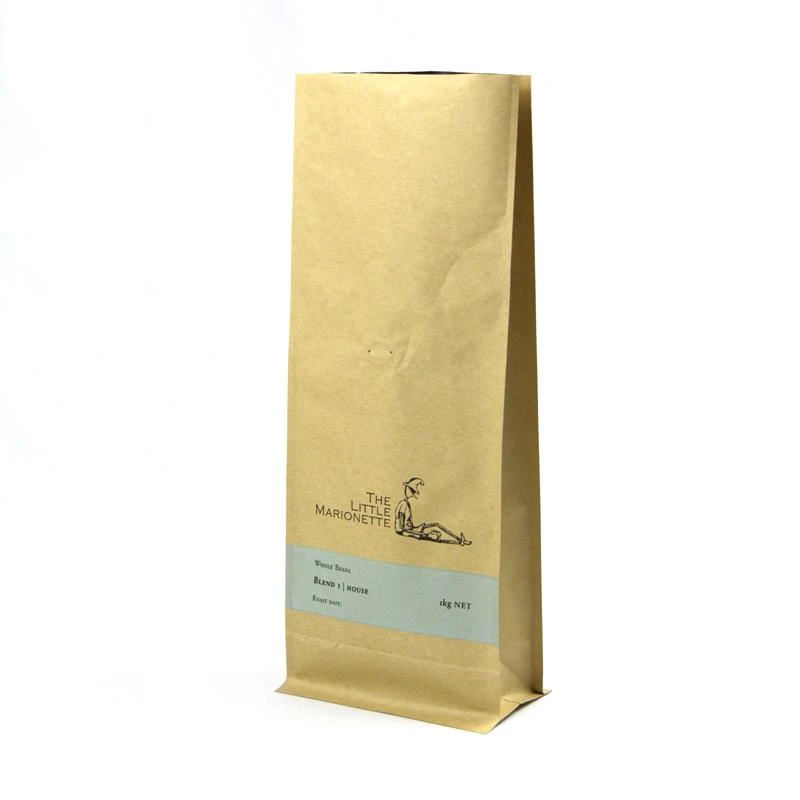 Kraftpapīra alumīnija folijas maisiņš ar vārsta 8 sānu slēgtu Kraft Paper Aluminium Foil Bag With Valve 8 Side Sealed