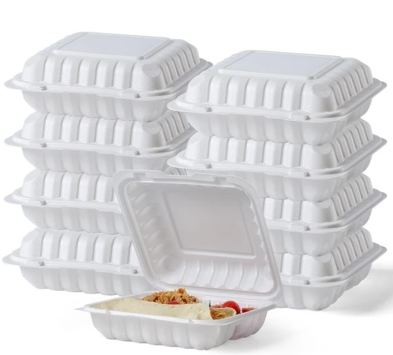 1White MFPP 3 compartment take out container MFPP White 28oz To-Go Food Container