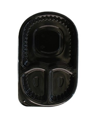 2222221225 OVAL Oval Meal Tray with 3 Divisions and Lid