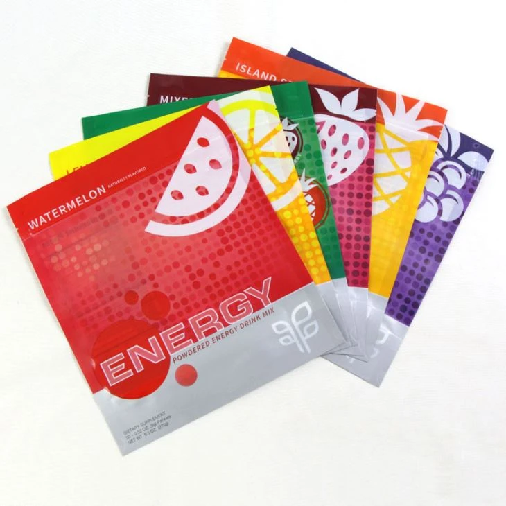 Multicolor Printing Plastic Stand Up Powdered Packaging Bag Custom