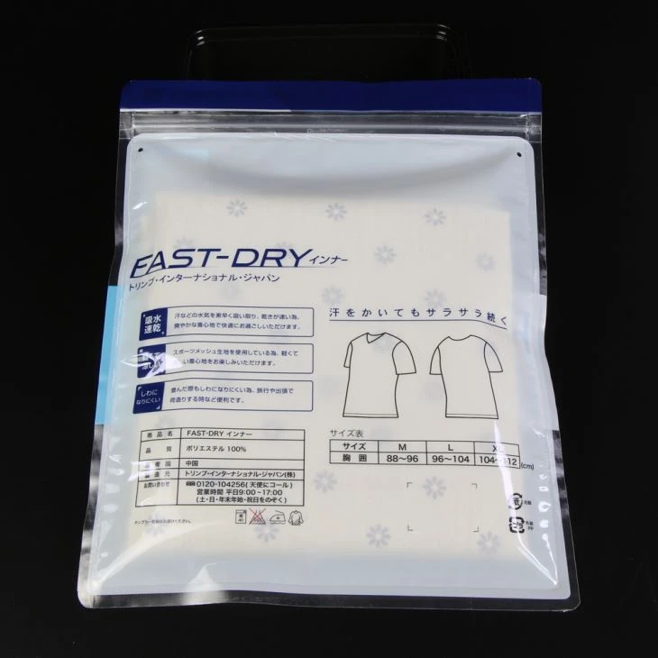 Plastic Garment Packaging Bags With Zipper Top Clear Window Custom Printing