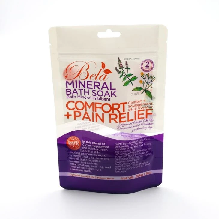 Printed Plastic Stand Up Packaging Pouches Bag With Zipper For Bath Salt
