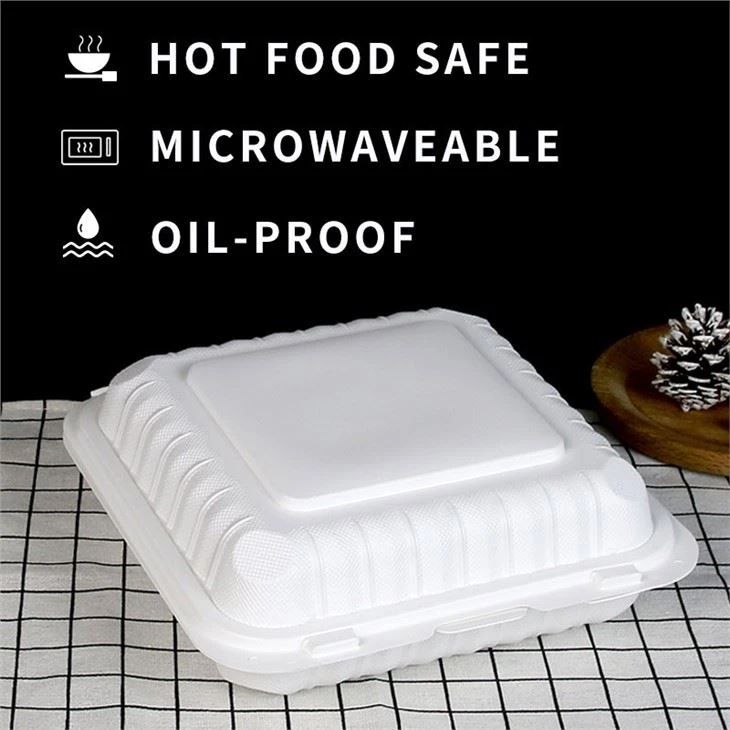 YR9581 America Hot Sale Disposable Take Out Clamshell Food Container Microwavable Hinged Lunch Box