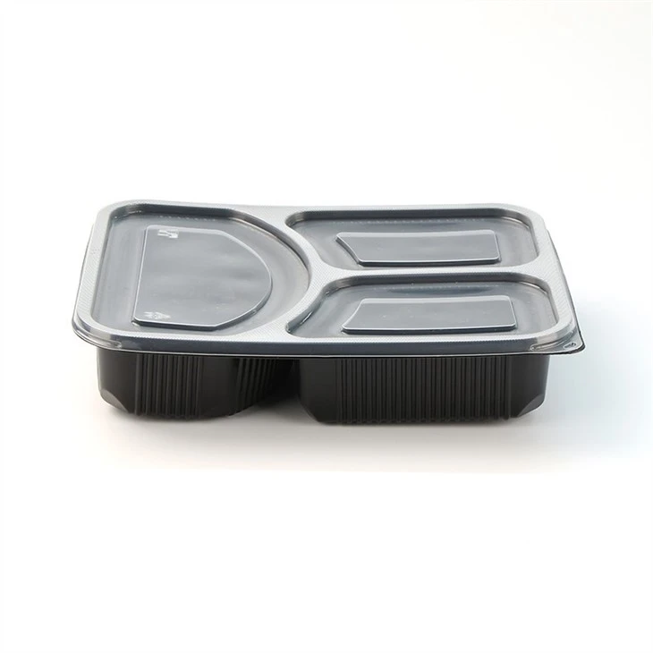 Bento Box izņemšanas konteiners, plastmasas paplātes ar vāku pārtikai, plastmasas paplāte caurspīdīga