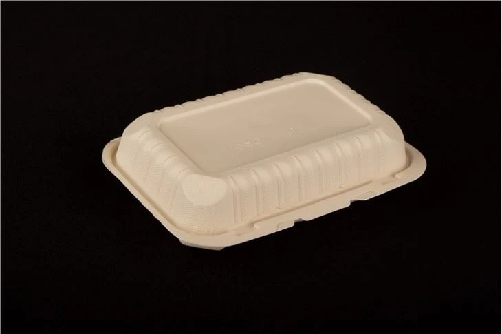 9x6inch Hinged To Go Clamshell Mineral Filled Takeaway Food Container Microwaveable