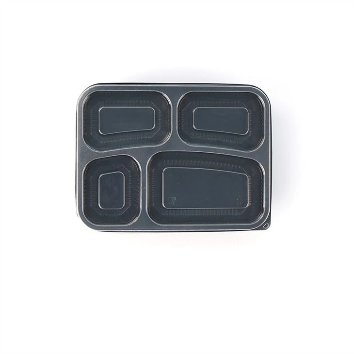 Plastic 4 Compartment Food Containers Disposable Take Out Containers