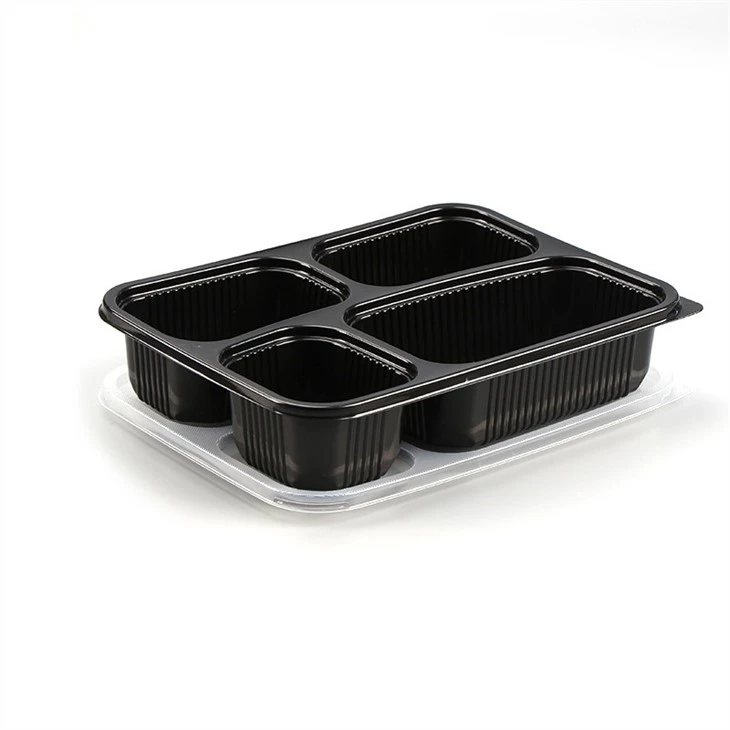 Plastic 4 Compartment Food Containers Disposable Take Out Containers