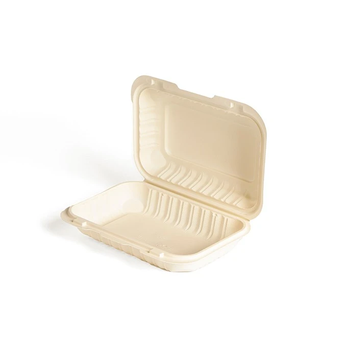 Bio Degradable 9x9inch Plastic Fire Chicken Packaging Take Out Bento Box Clamshell Food Container