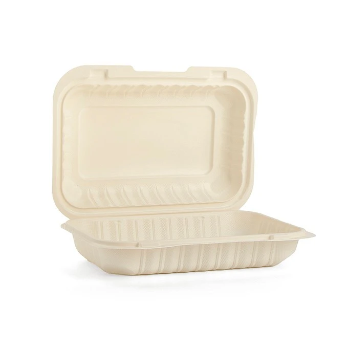 Bio Degradable 9x9inch Plastic Fire Chicken Packaging Take Out Bento Box Clamshell Food Container