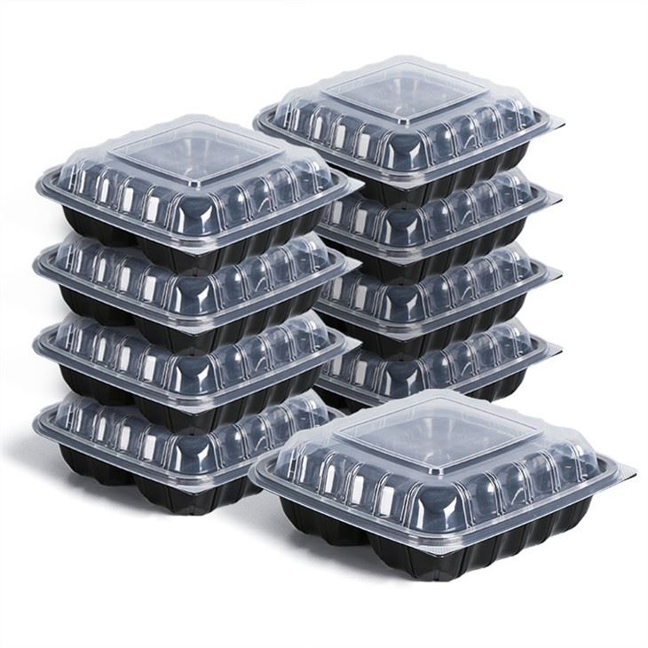 Divu krāsu plastmasas pārtikas trauks ar atvāžamu apvalku