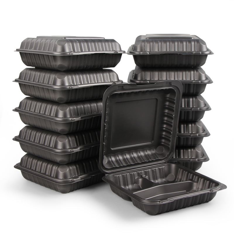 Clamshell pielāgo melnas krāsas vienreizējās lietošanas mikroviļņu plastmasas...