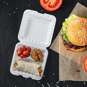 White MFPP Take Out Container 3 Compartment