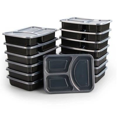 3 nodalījumu plastmasas ēdienreižu trauks