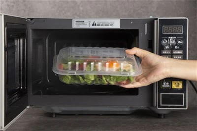 Caurspīdīgs plastmasas pārtikas konteiners līdzņemšanai