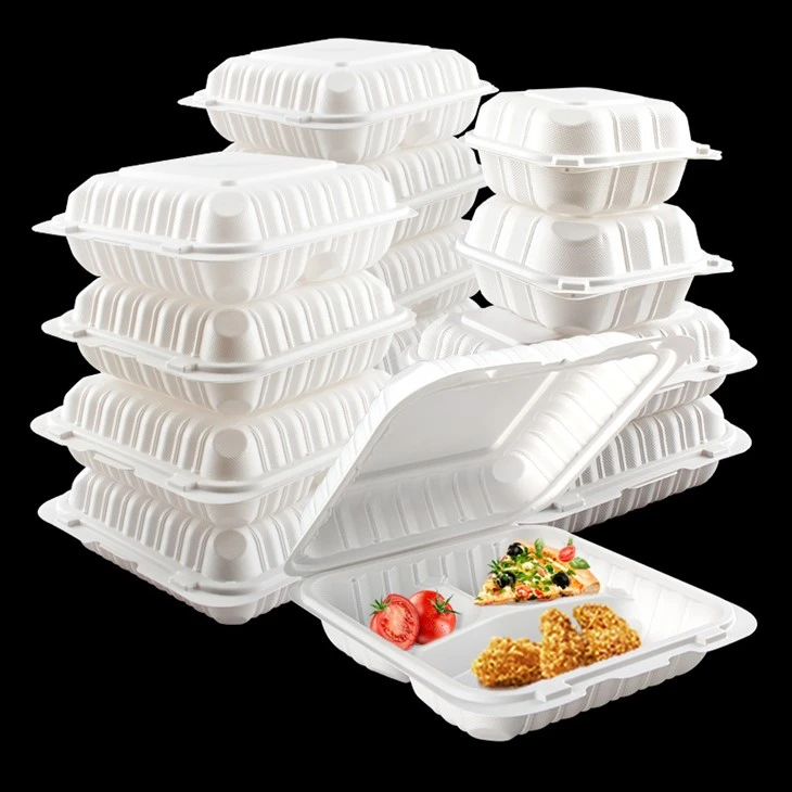 Balts vienreizējās lietošanas Bento Box izņemšanas konteiners