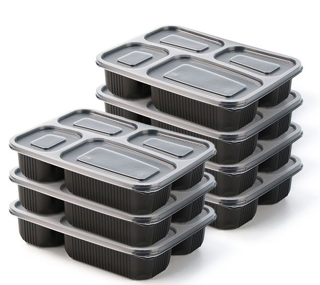 4 nodalījumu necaurlaidīgs pārtikas konteiners