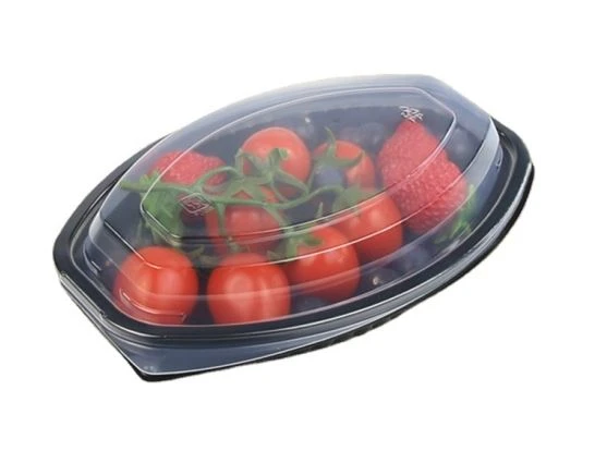 Ovāli PP plastmasas pārtikas trauki ar vāku